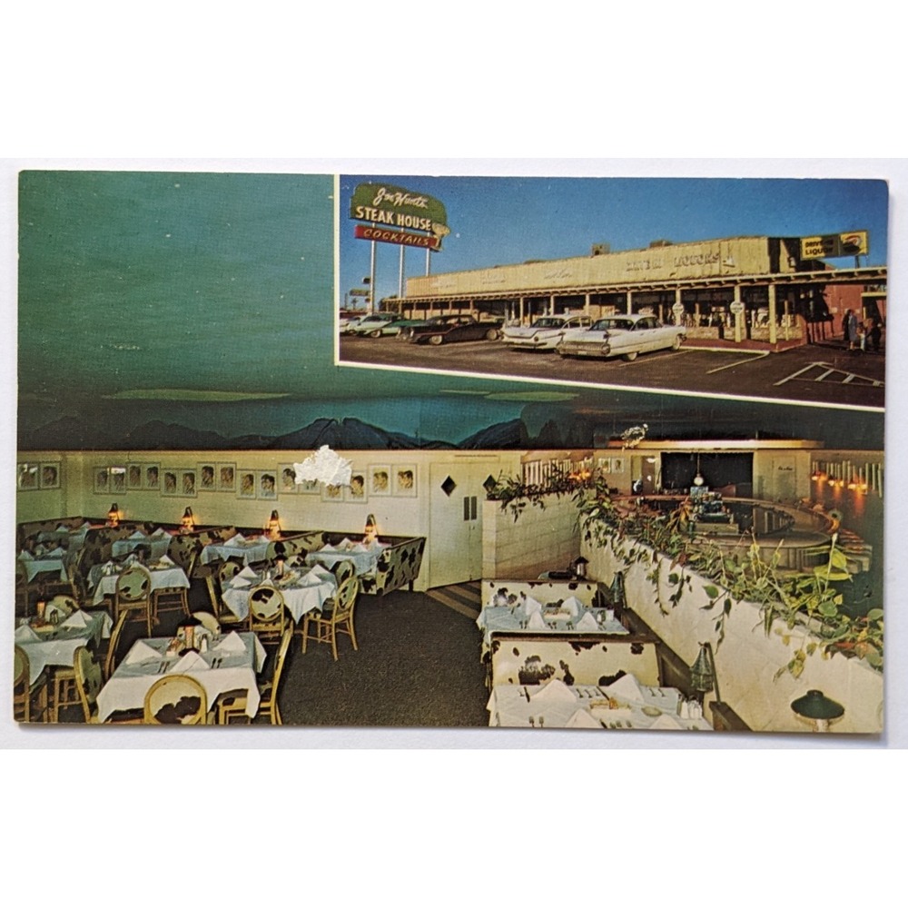 Yuma, Arizona AZ Joe Hunt's Steak House Restaurant‎ Interior Exterior Postcard